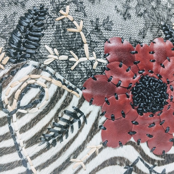 desmo Handbags - Desmo Unique Leather & Lace Tote